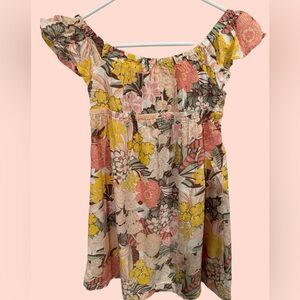 Floral Off-Shoulder Kids Dress‎